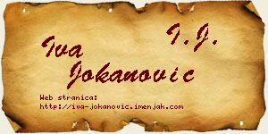 Iva Jokanović vizit kartica